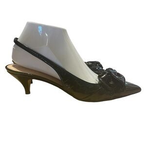 Kate Spade Ophelia Patent Leather Slingback Kitten Heels, Size 9.5, EUC